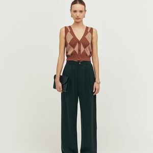 Reformation Mason Black Wide-Leg Women's Pants